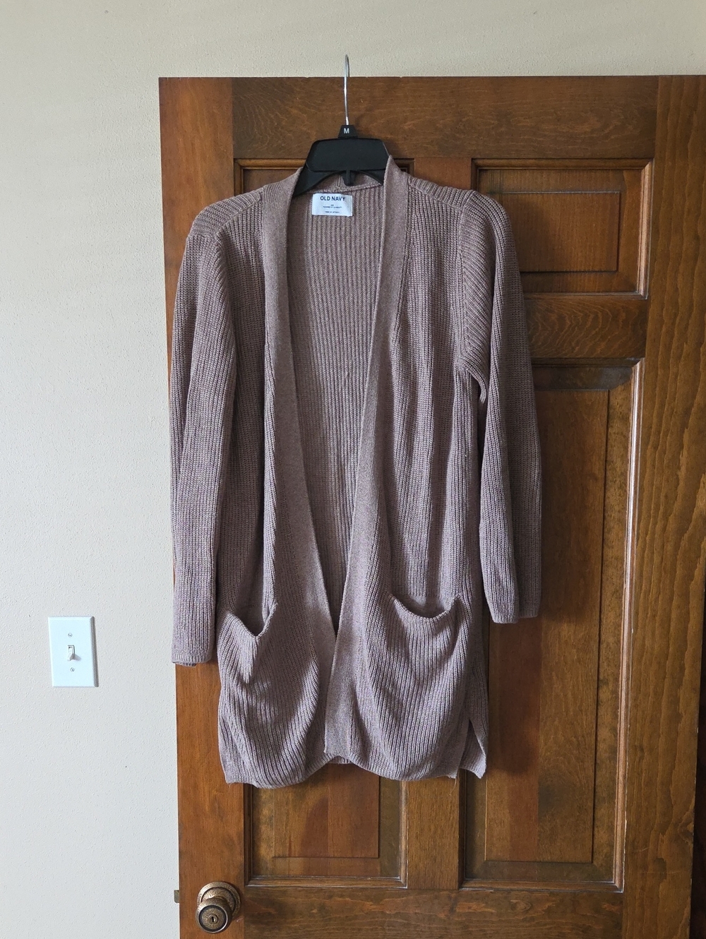 Old Navy Women's Open-Front Ribbed Cardigan Sweater - Mauve Taupe
